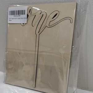 Wooden Cake Topper with 'One' Design